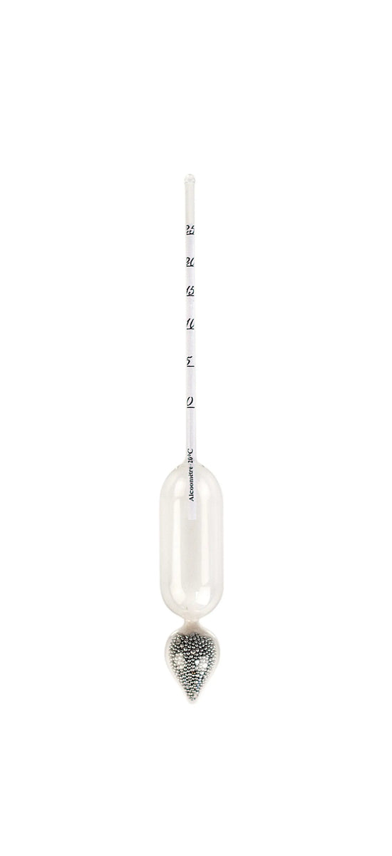Alcoomètre Précis 0-100% Pour Spiritueux Distillés 23 Cm Avec Pot D'Échantillon 100 Ml - Idéal Pour Alambics